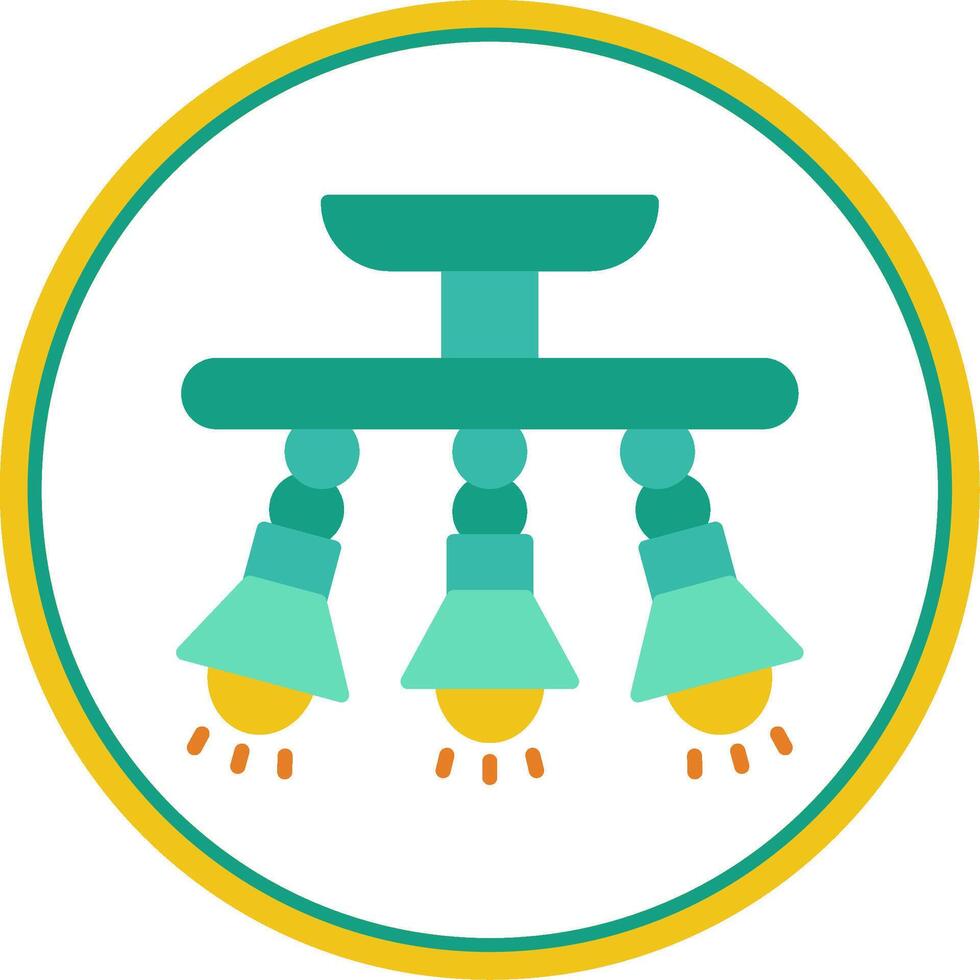 Spotlights Flat Circle Icon vector