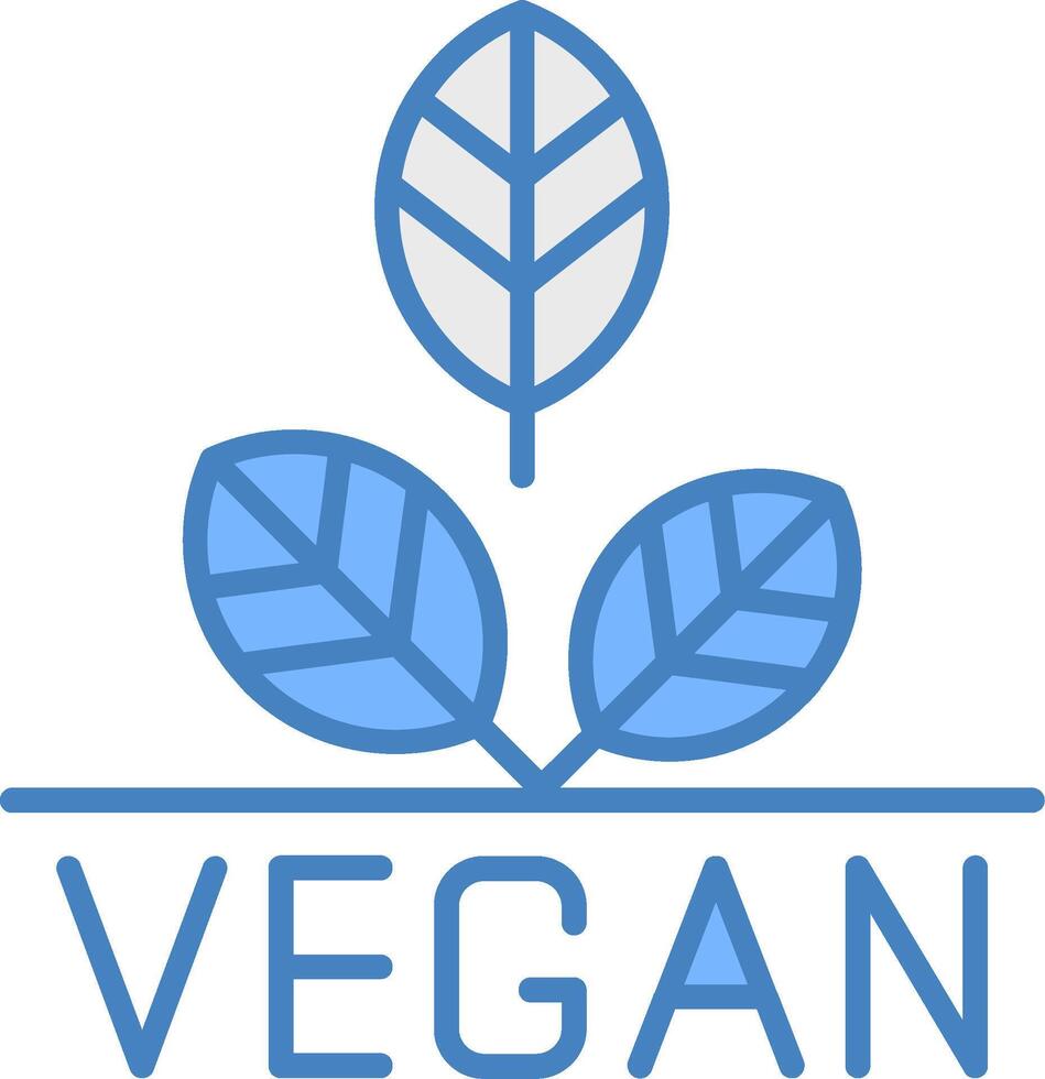 Vegan Line Filled Blue Icon vector