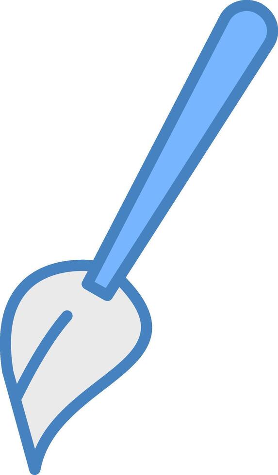 Brush Line Filled Blue Icon vector