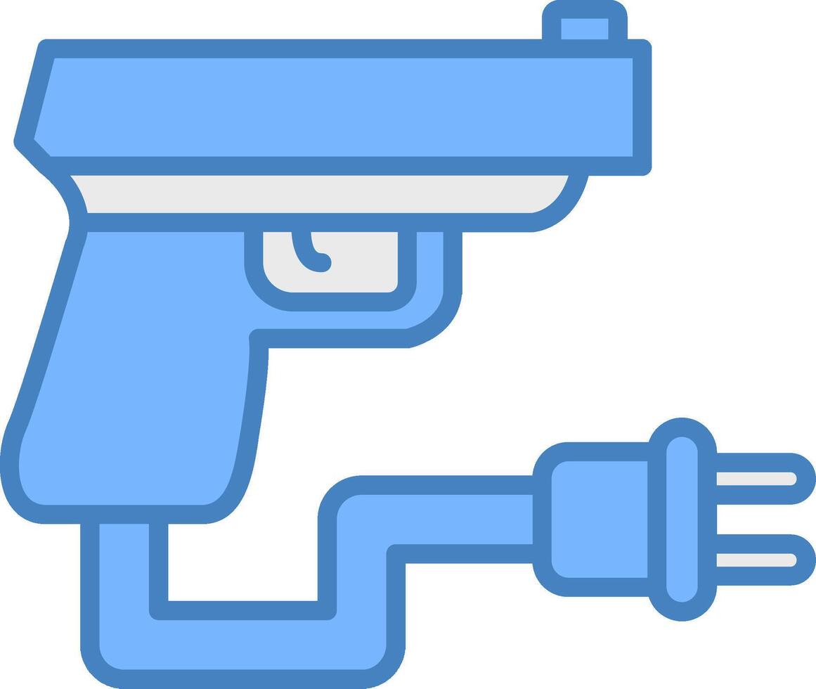 Gun Line Filled Blue Icon vector