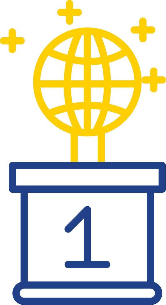 World Line Two Colour Icon Design vector