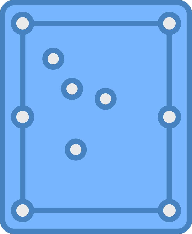 Pool Table Line Filled Blue Icon vector