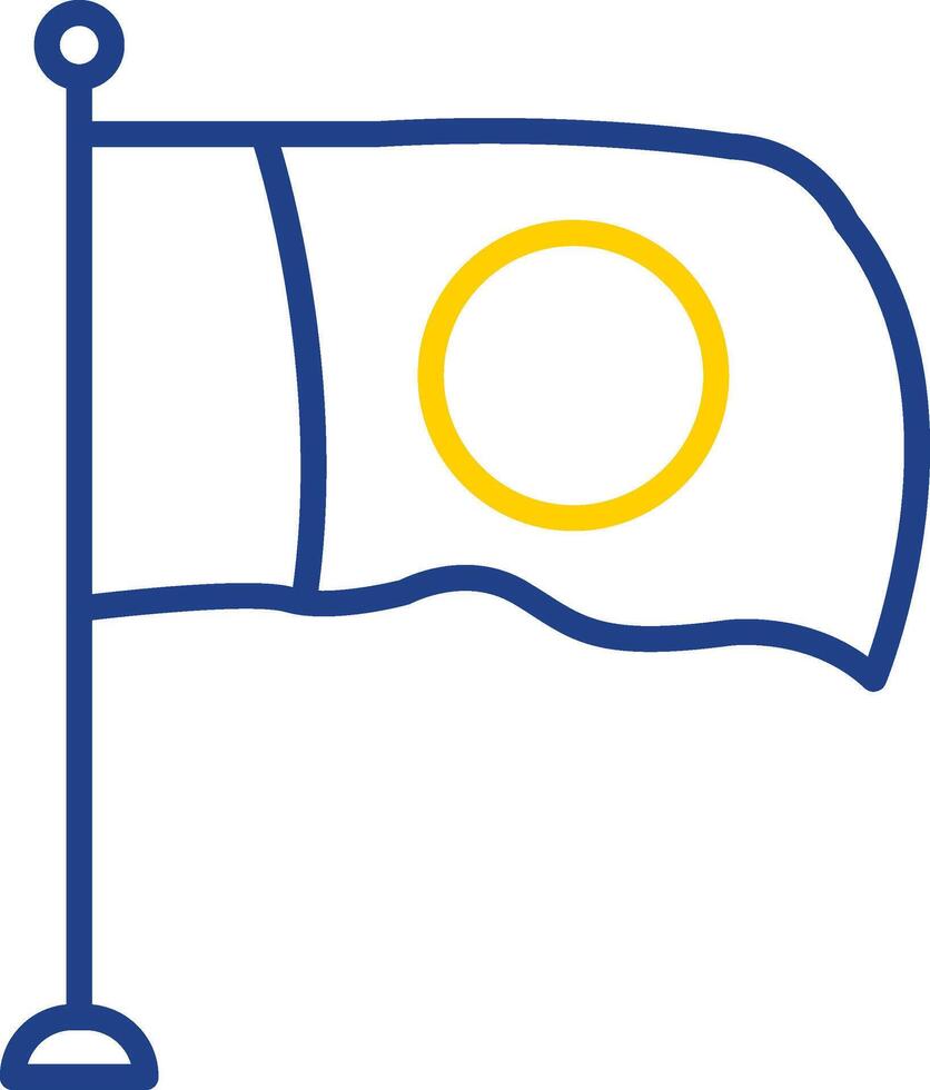 Flag Line Two Colour Icon Design vector