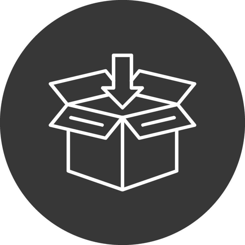 Open Box Line Inverted Icon Design vector
