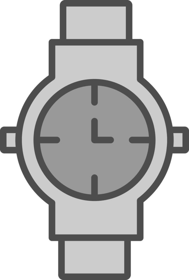 Watch Line Filled Greyscale Icon Design vector