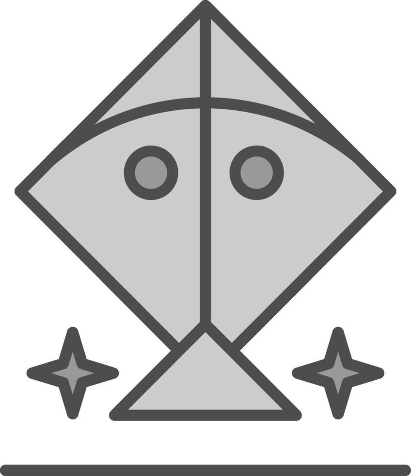 cometa línea lleno escala de grises icono diseño vector