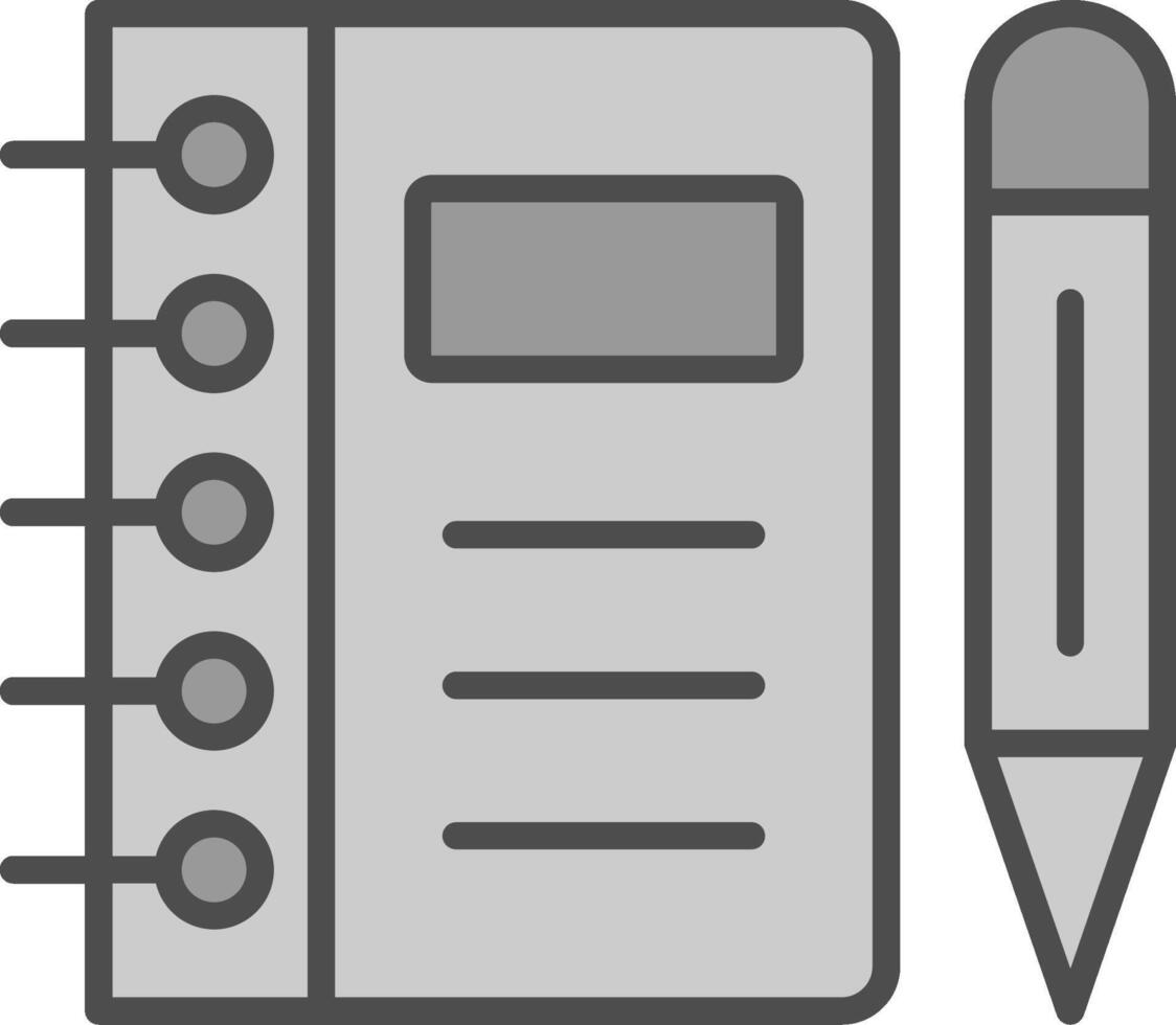 Notebook Line Filled Greyscale Icon Design vector