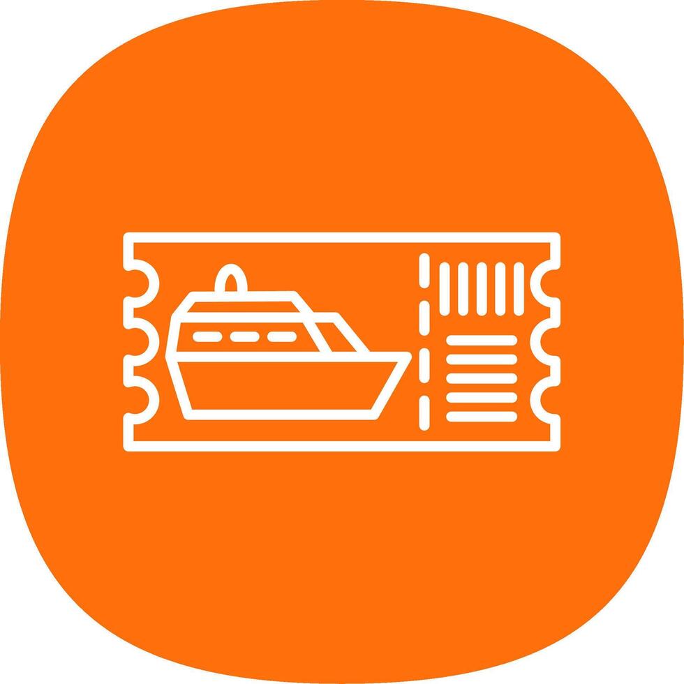 Cruise Ticket Line Curve Icon Design vector