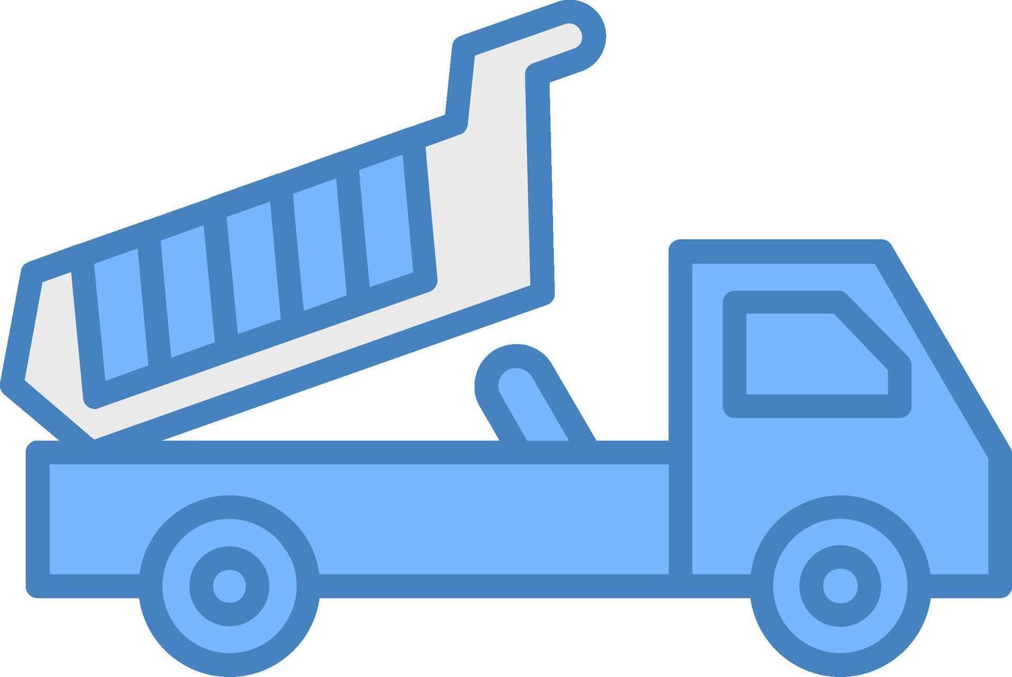 Tipper Line Filled Blue Icon vector