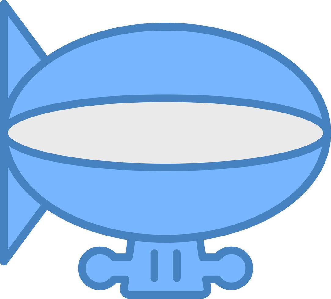 Zeppelin Line Filled Blue Icon vector