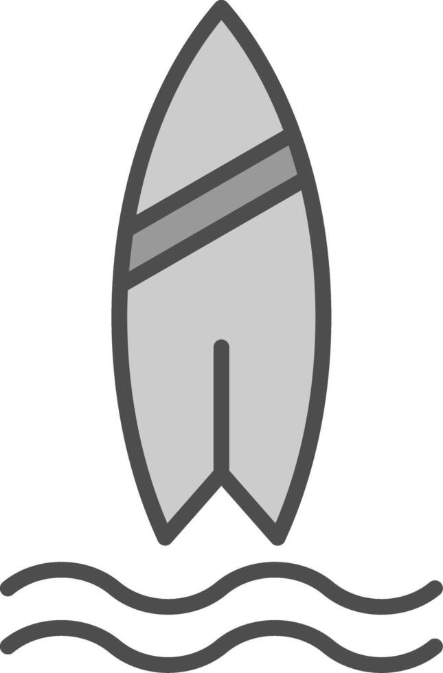 Surf Line Filled Greyscale Icon Design vector