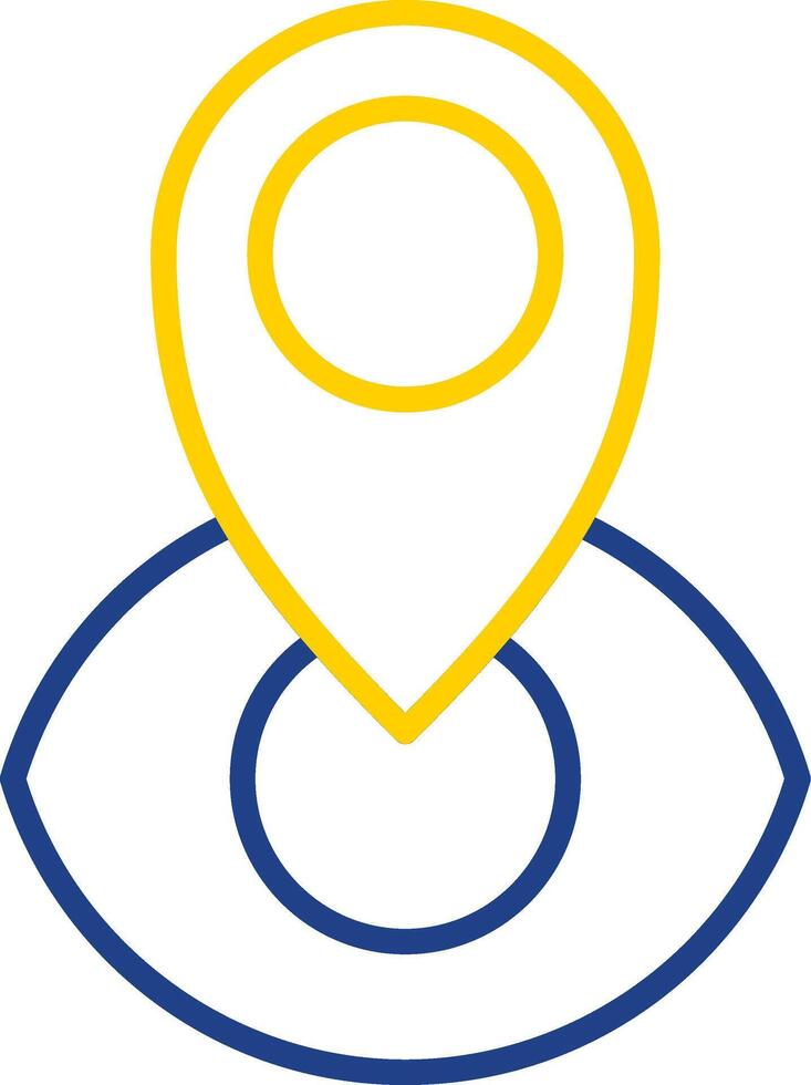 Eye Line Two Colour Icon Design vector