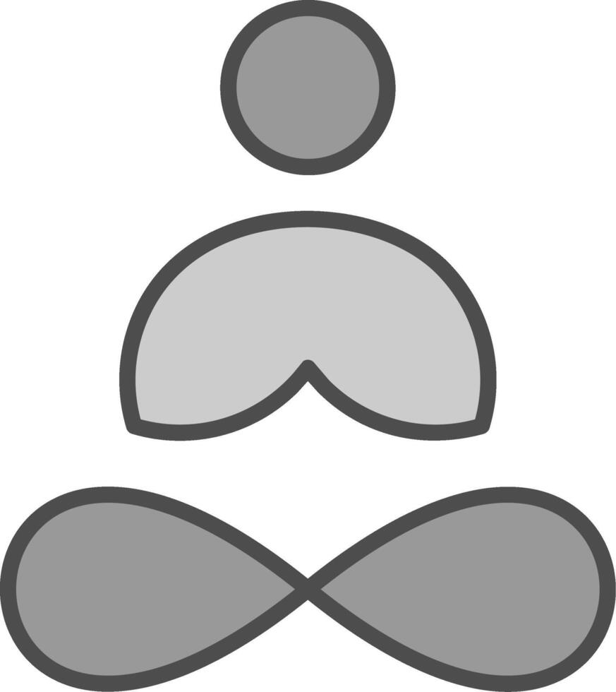 Yoga Line Filled Greyscale Icon Design vector