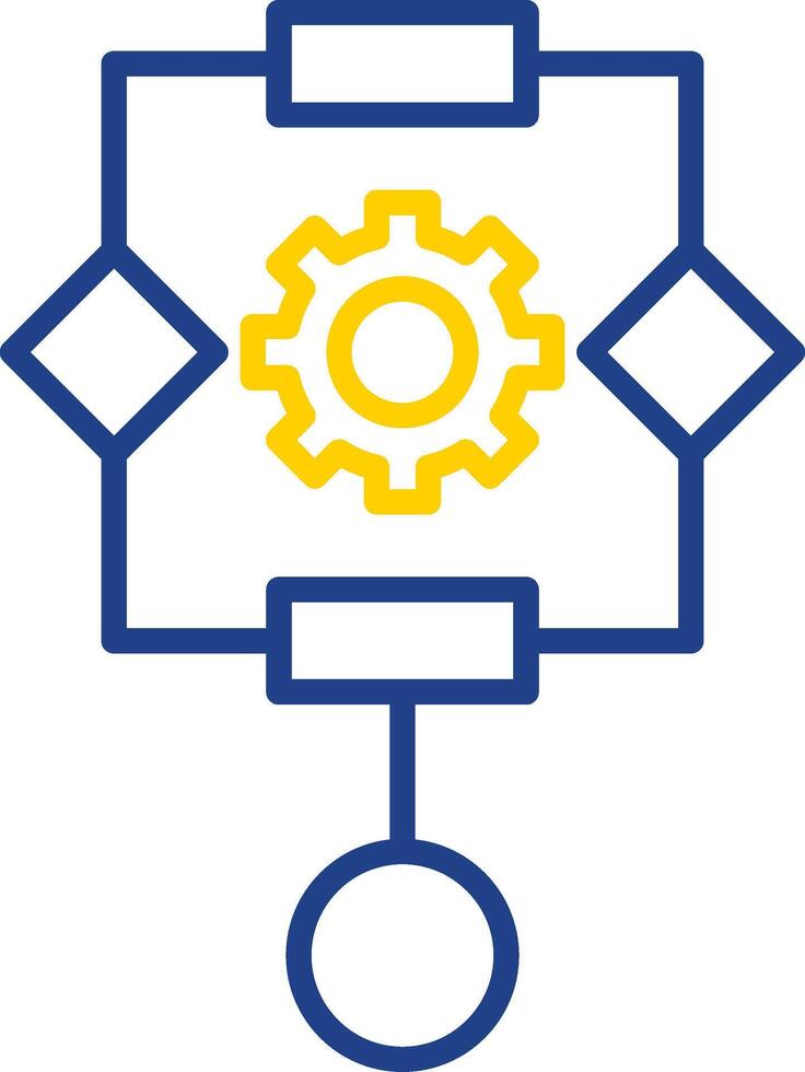 Algorithm Line Two Colour Icon Design vector