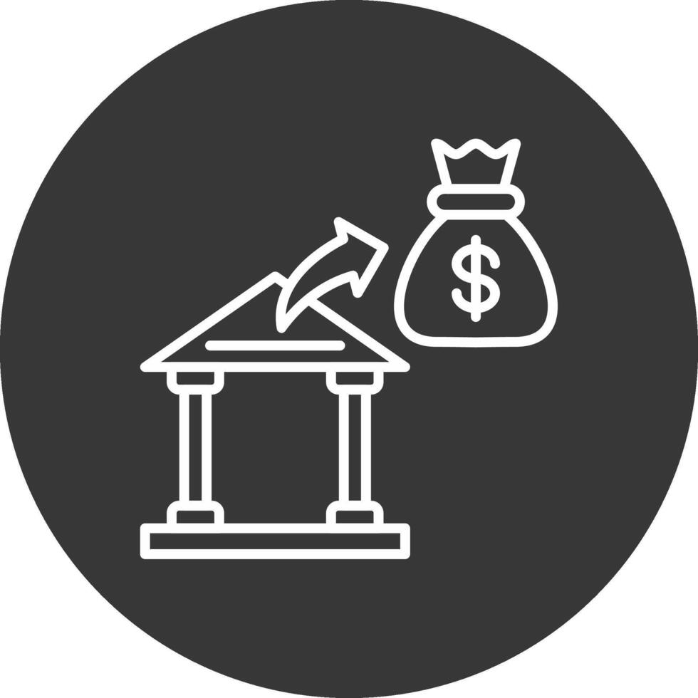 Bank Line Inverted Icon Design vector