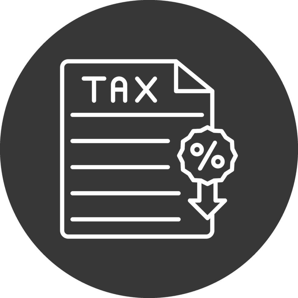 Tax Line Inverted Icon Design vector