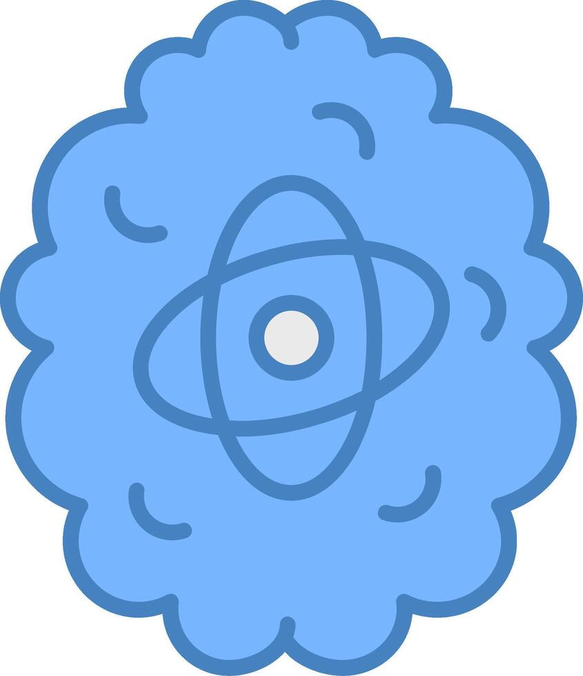 Brain Line Filled Blue Icon vector