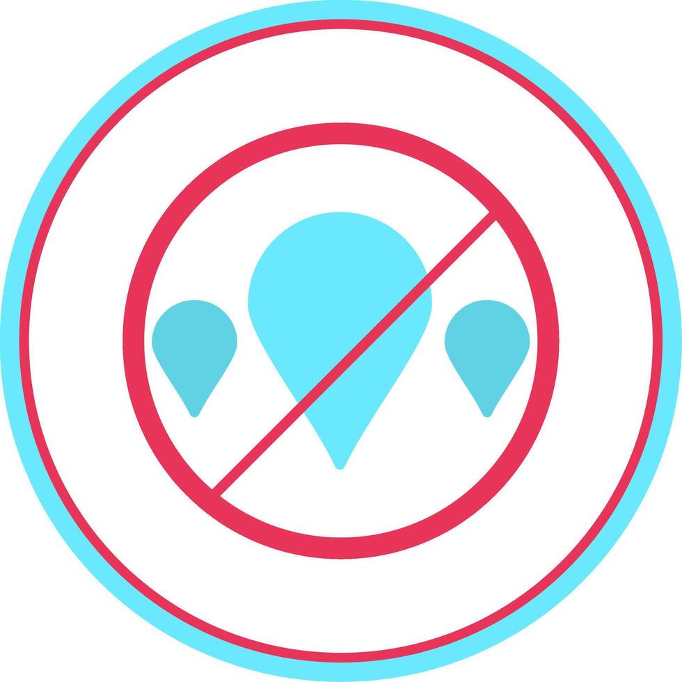No Water Flat Circle Icon vector