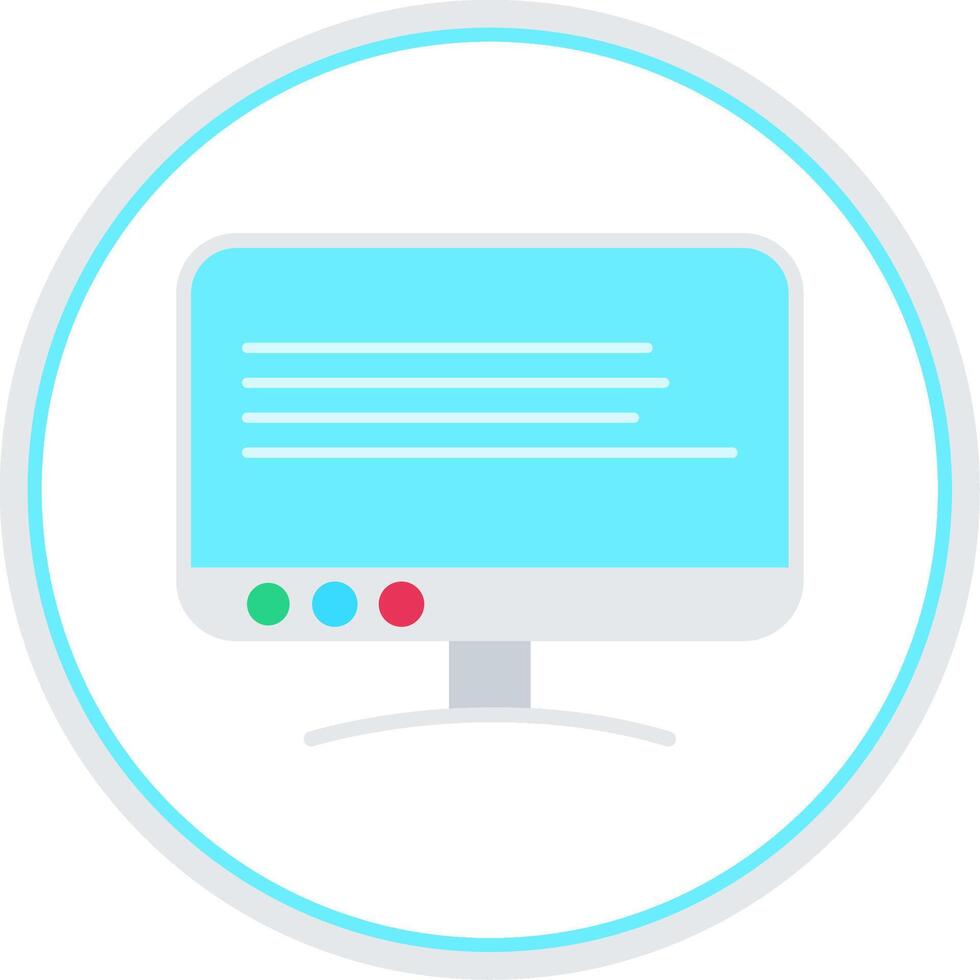 Tv Flat Circle Icon vector
