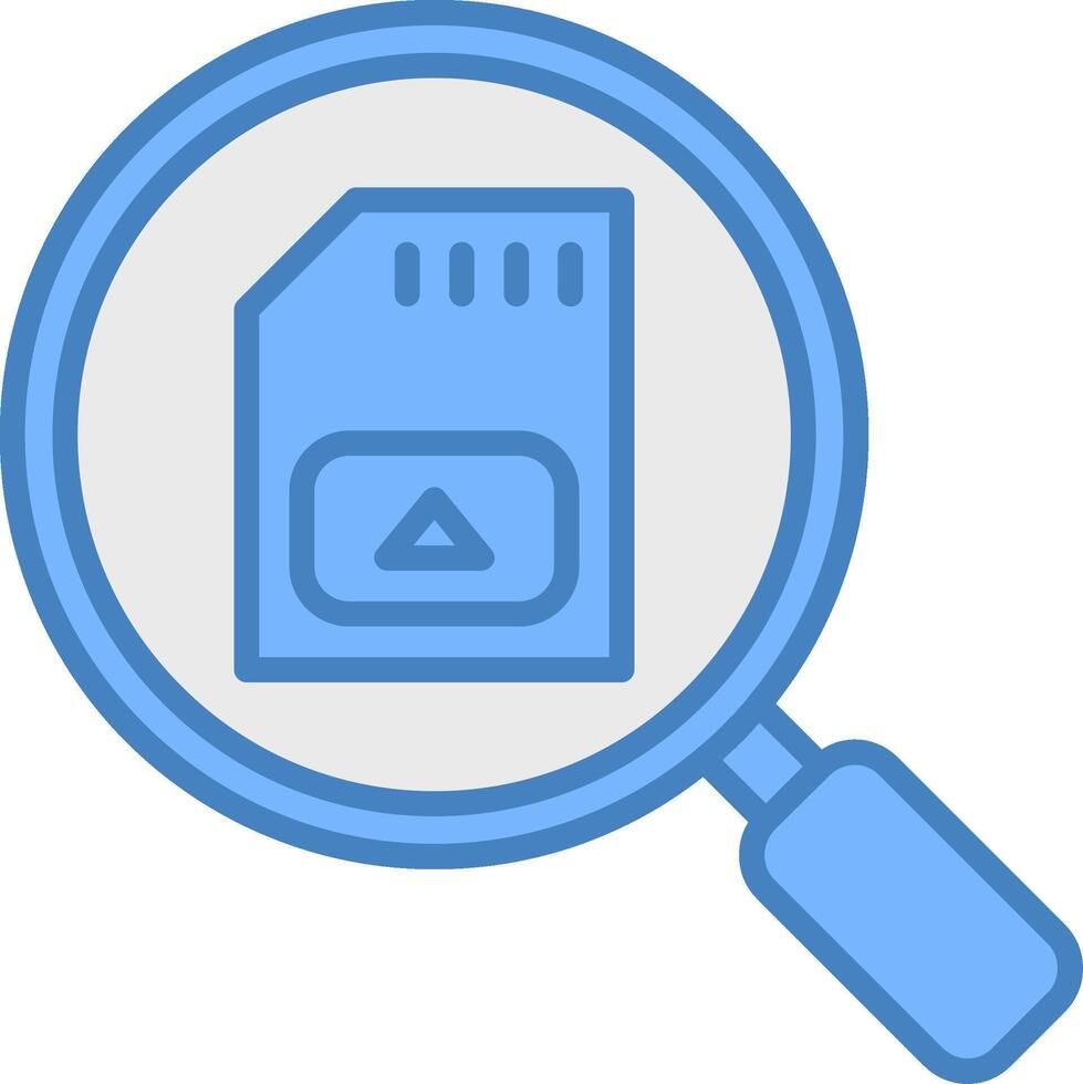 Sd Card Line Filled Blue Icon vector
