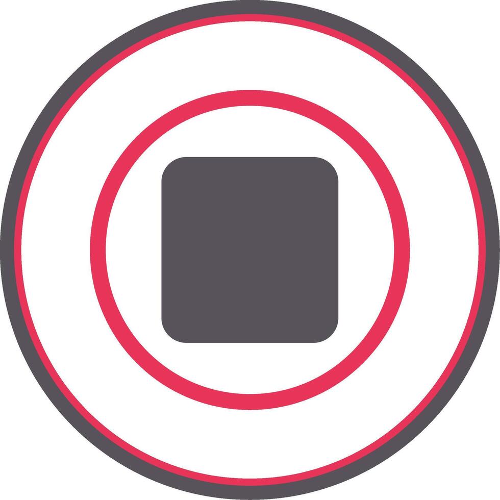 Stop Button Flat Circle Icon vector