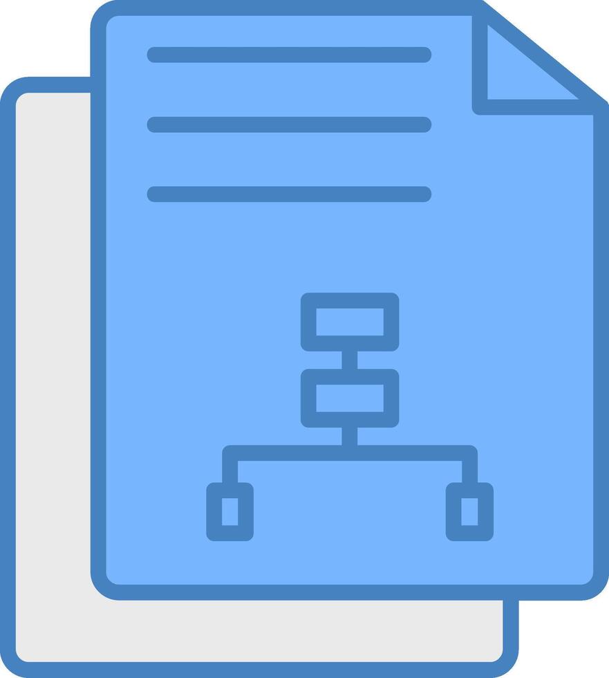 Document Line Filled Blue Icon vector