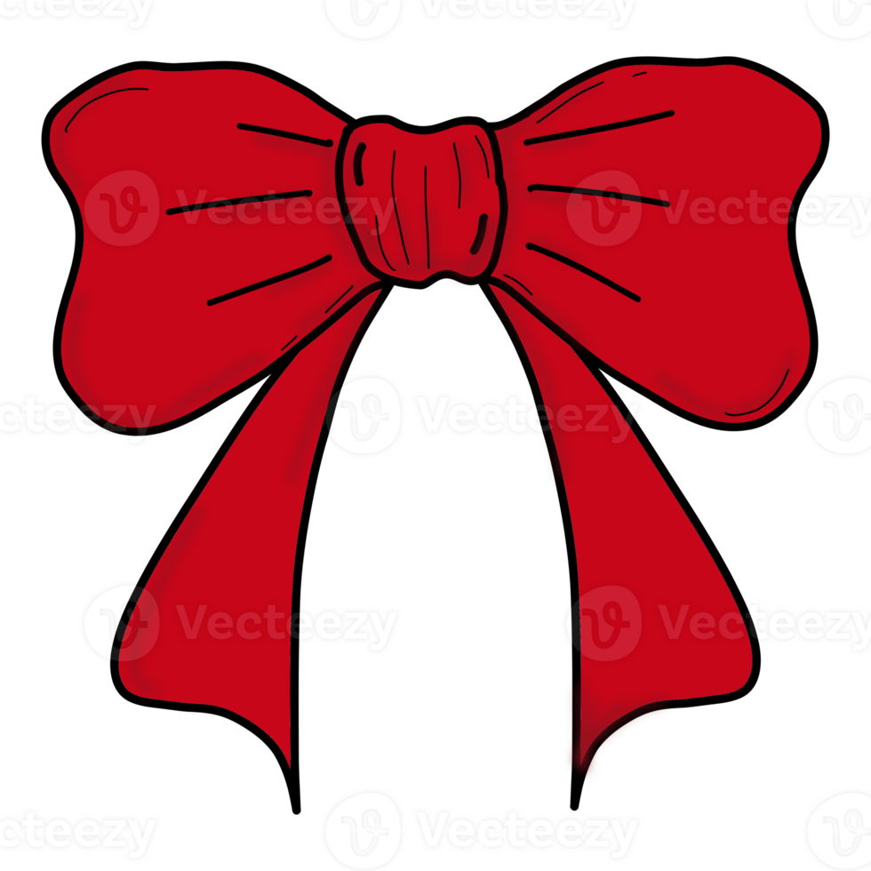 Red Ribbon Bow tie for decorate png