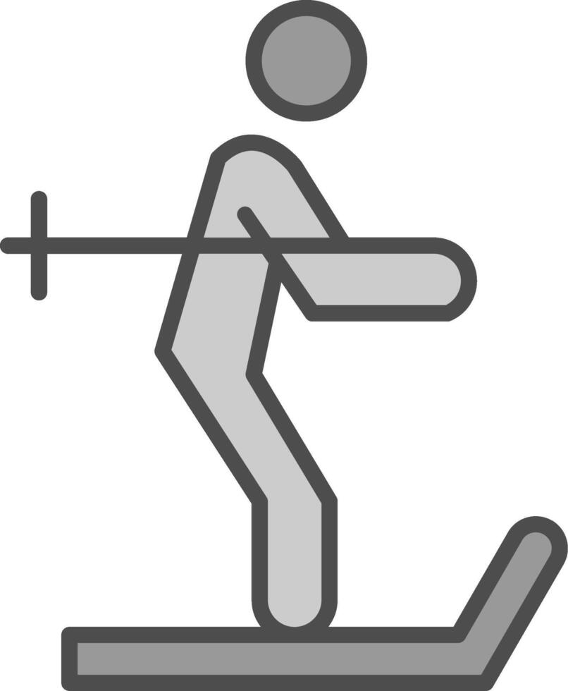 Skiing Line Filled Greyscale Icon Design vector