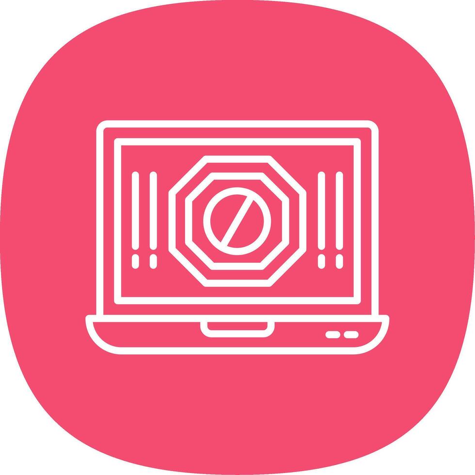 Ad Blocker Line Curve Icon Design vector