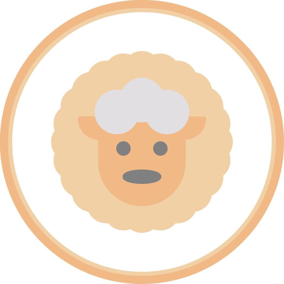 Sheep Flat Circle Icon vector