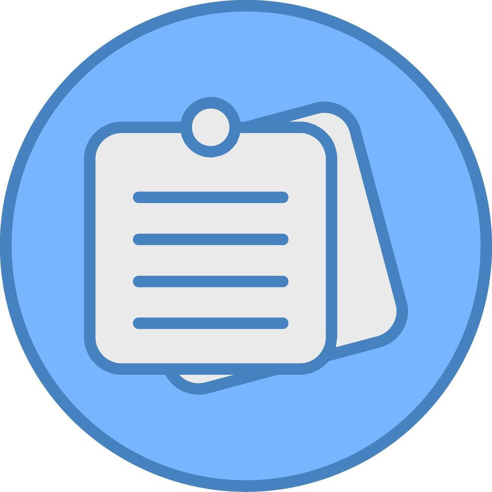 Sticky Notes Line Filled Blue Icon vector