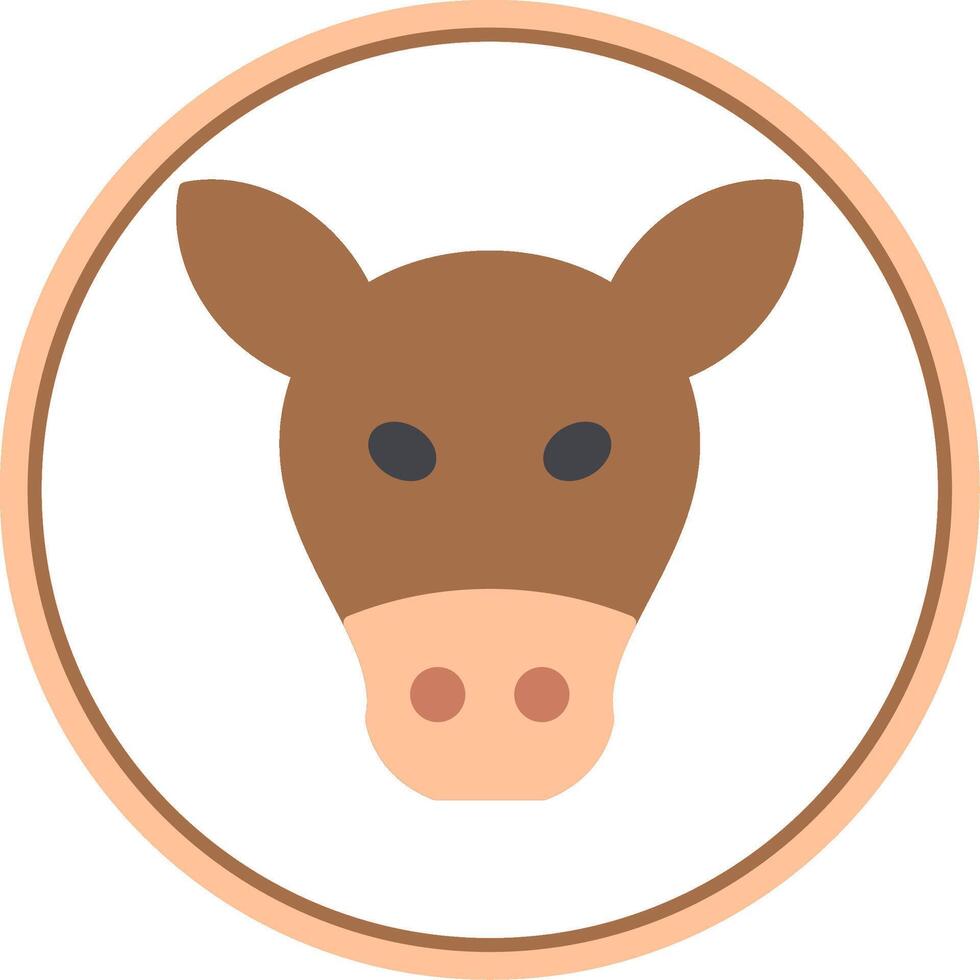 Cow Flat Circle Icon vector