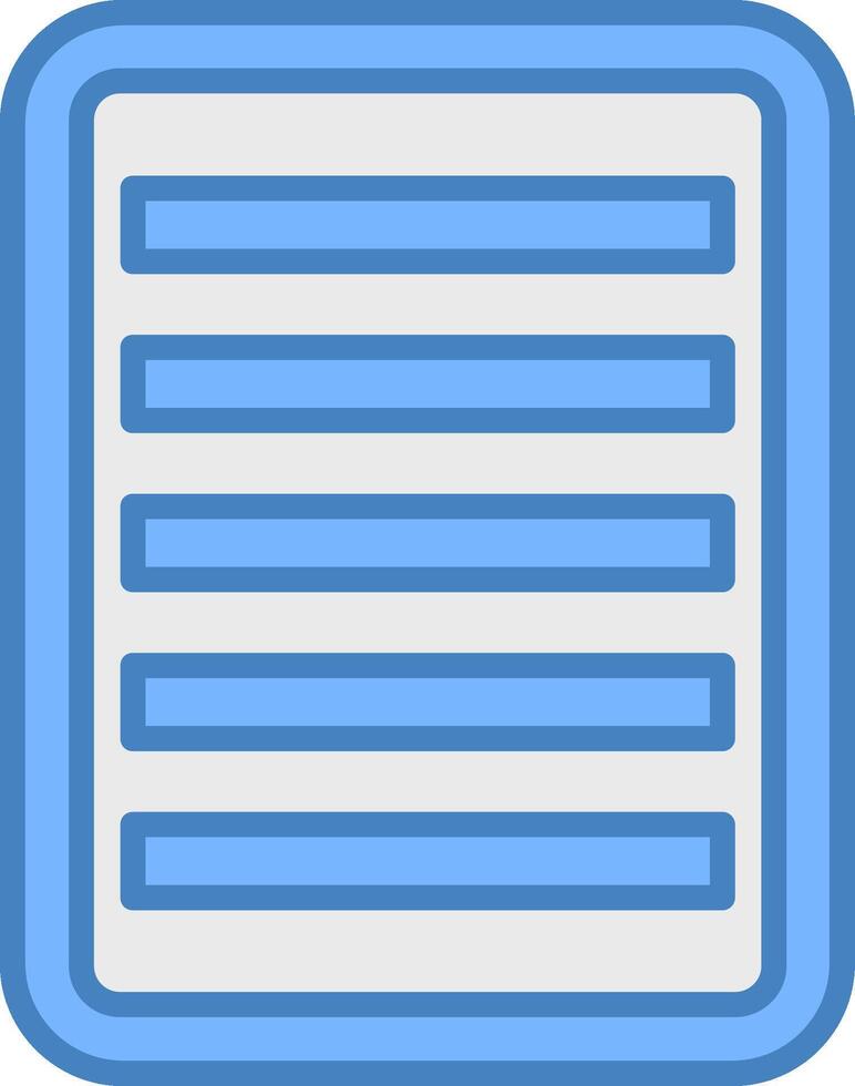 Note Line Filled Blue Icon vector