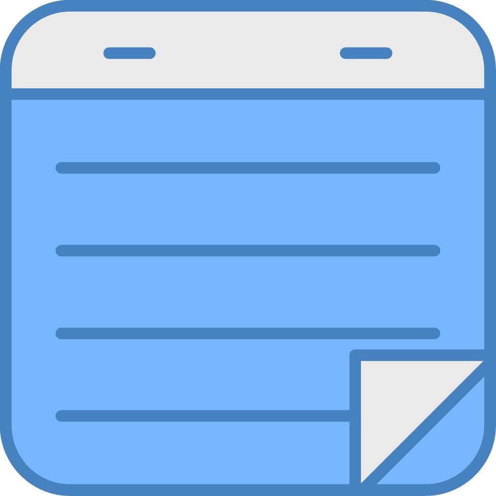 Sticky Notes Line Filled Blue Icon vector