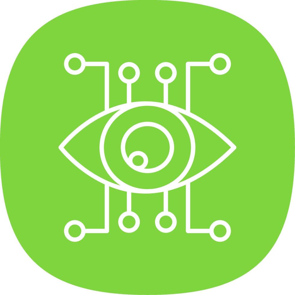 Eye Recognition Line Curve Icon Design vector