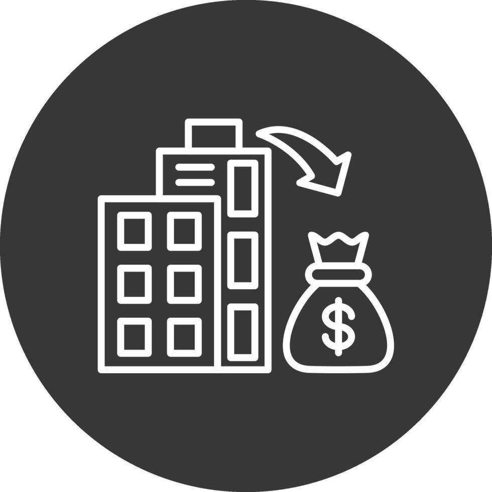 Market Investment Line Inverted Icon Design vector