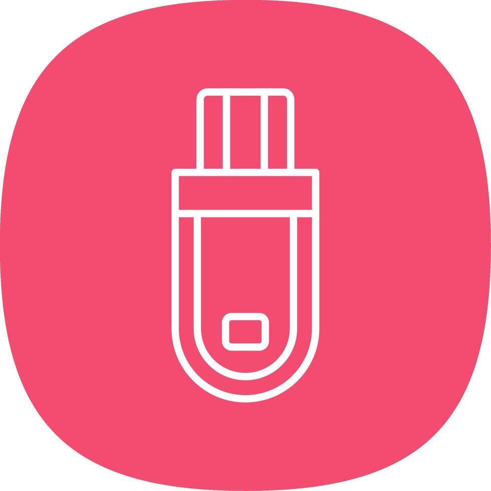 Flash Drive Line Curve Icon Design vector