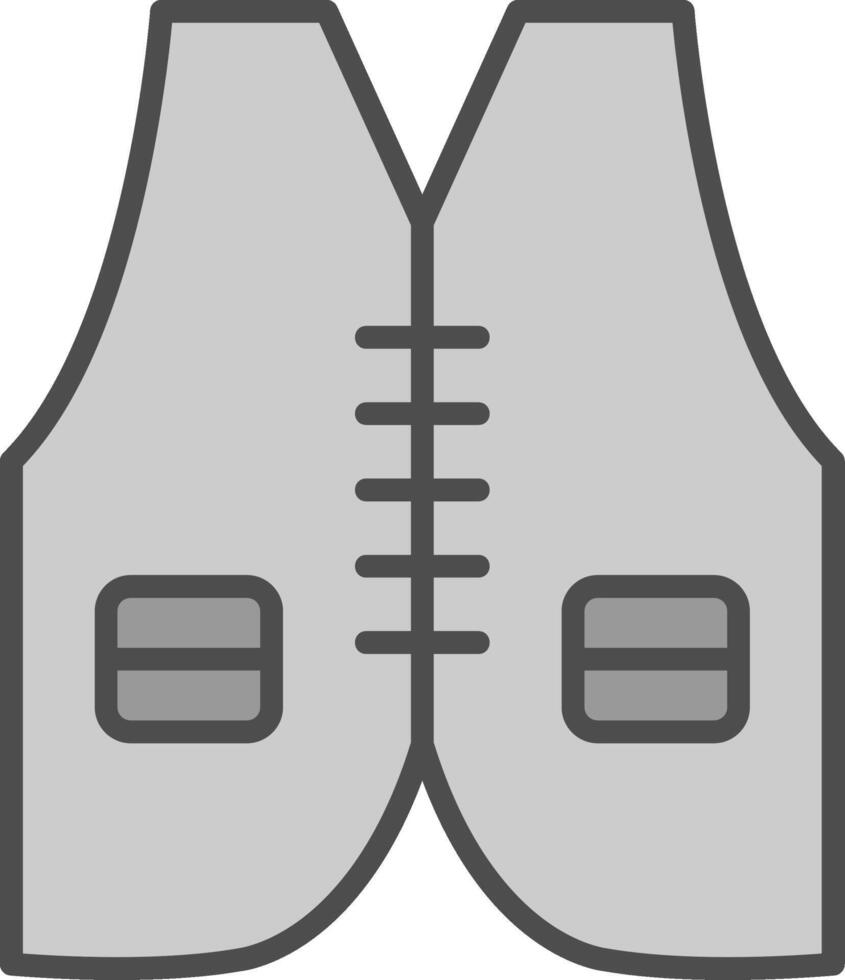 Vest Line Filled Greyscale Icon Design vector