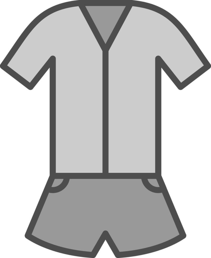 Jumpsuit Line Filled Greyscale Icon Design vector