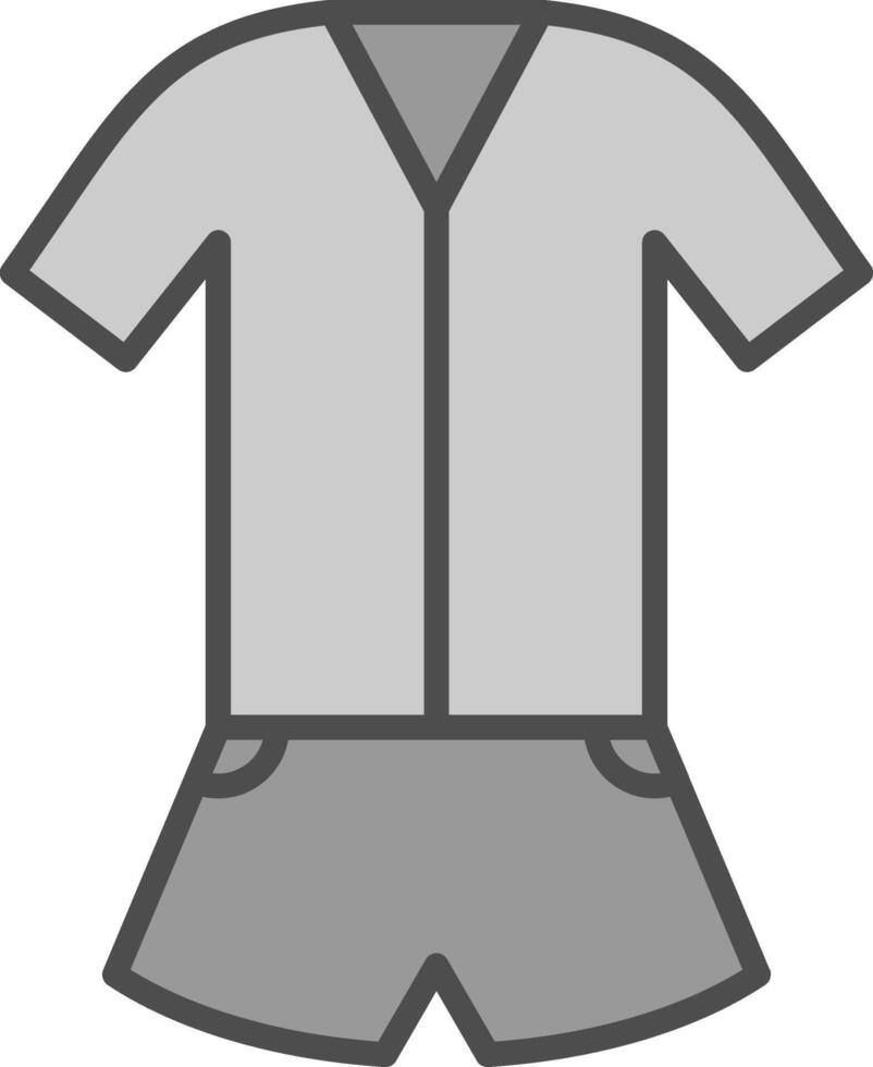 Jumpsuit Line Filled Greyscale Icon Design vector