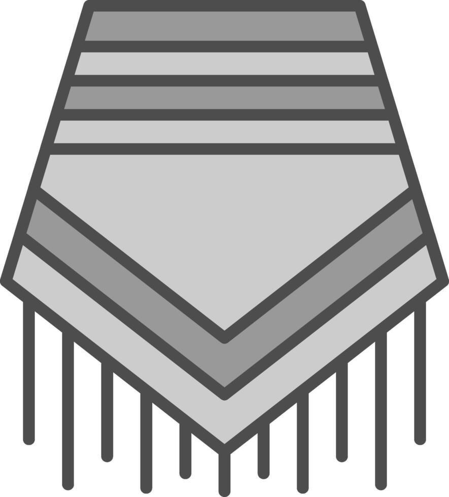 poncho línea lleno escala de grises icono diseño vector