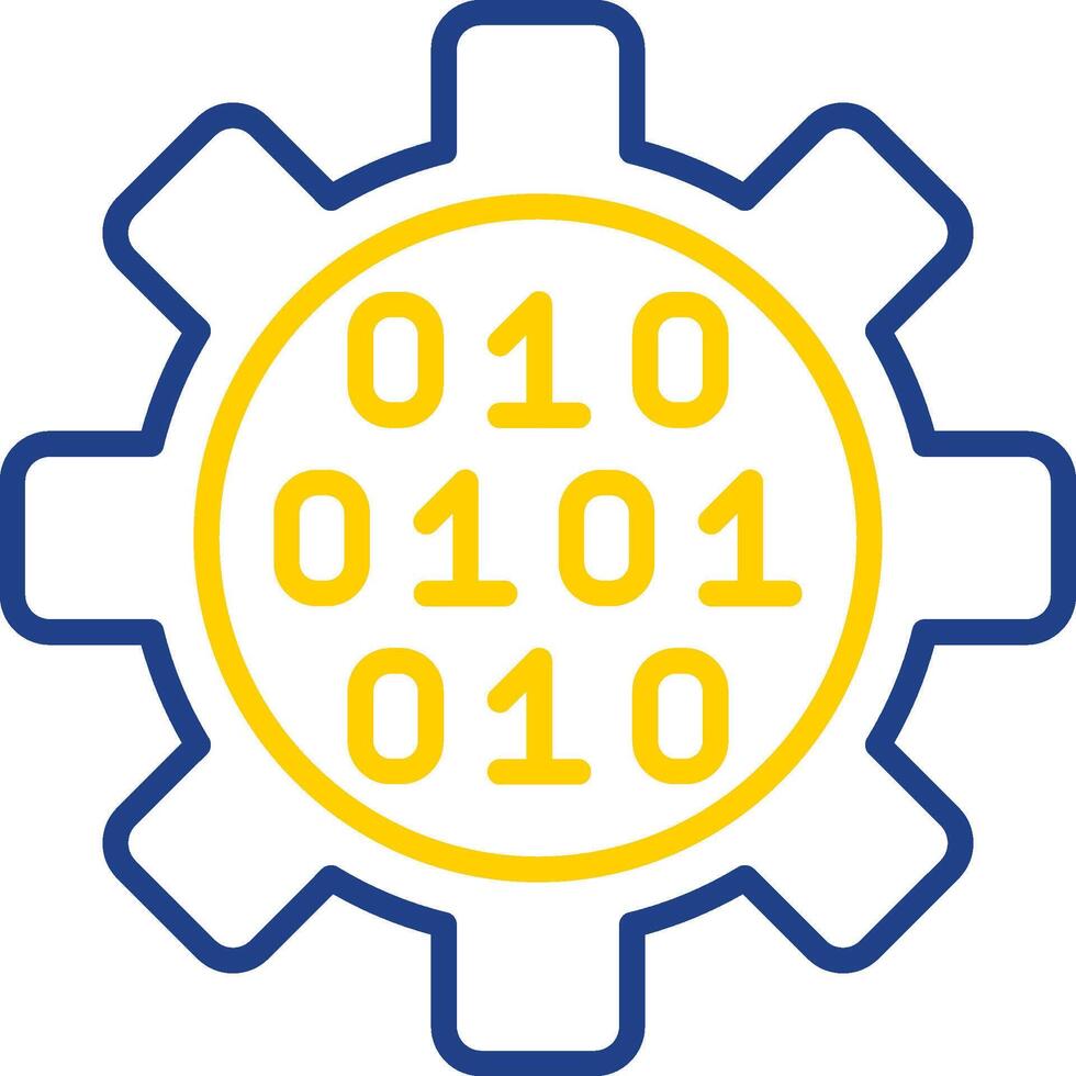 Gear Line Two Colour Icon Design vector
