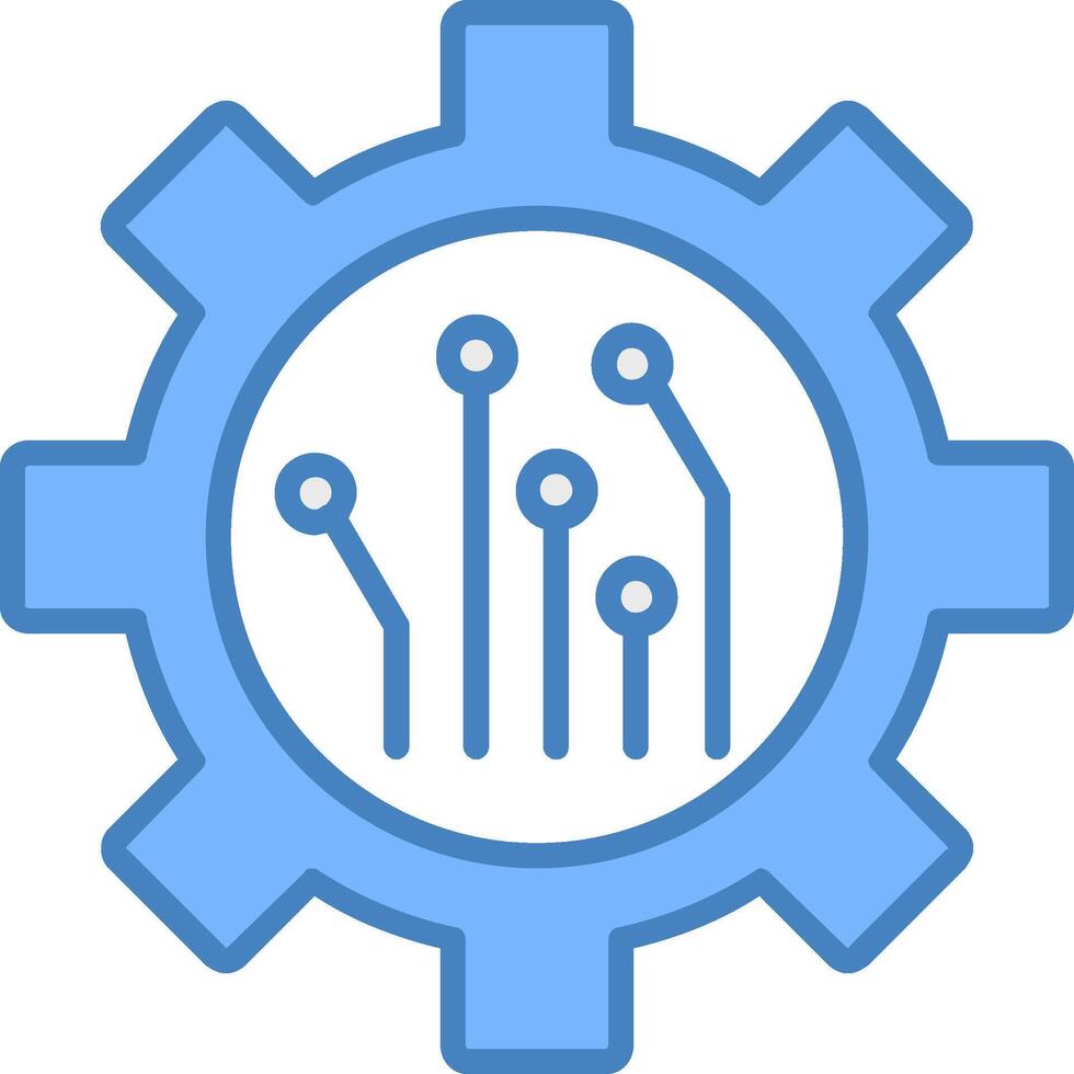 Mining Technology Line Filled Blue Icon vector