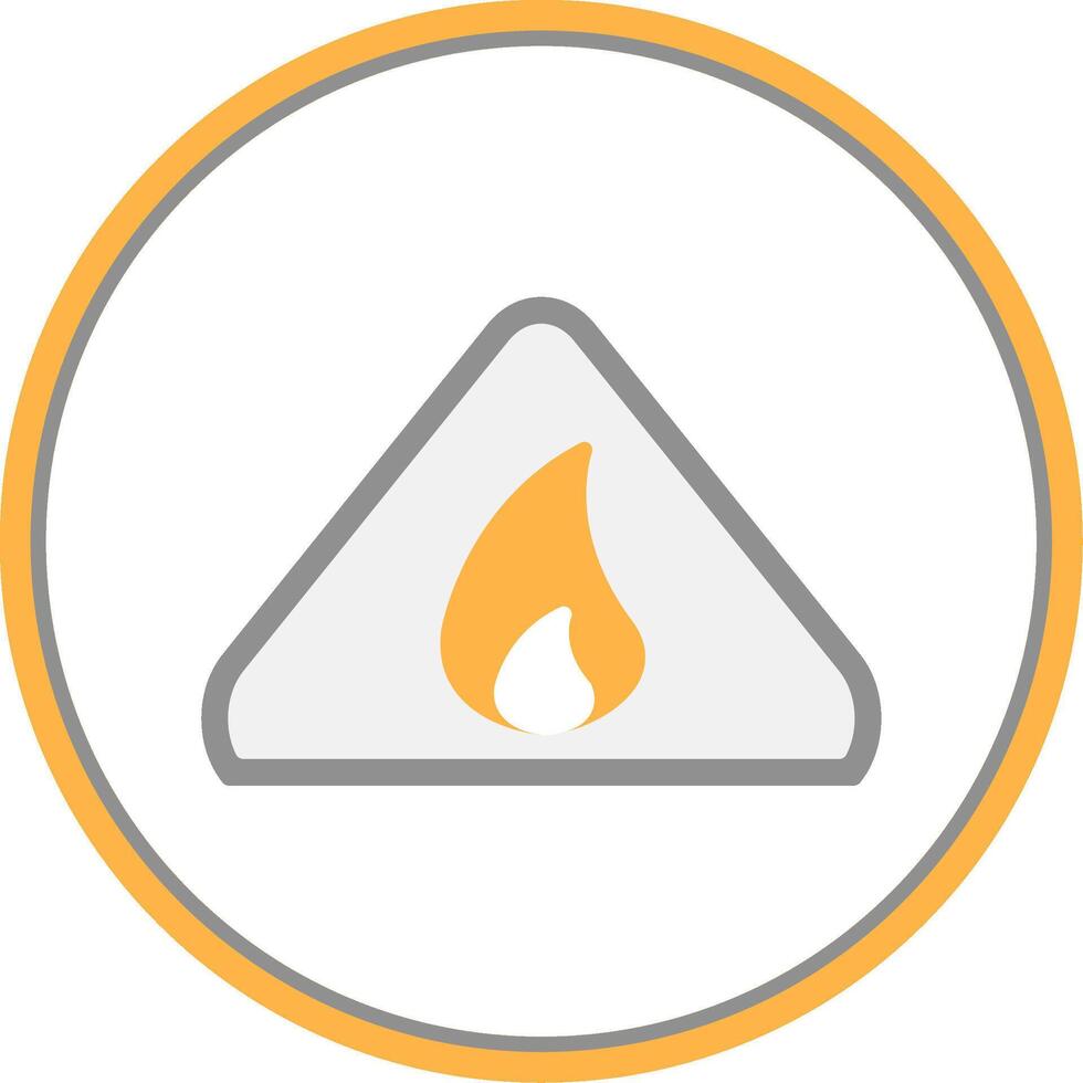 Warning Sign Flat Circle Icon vector