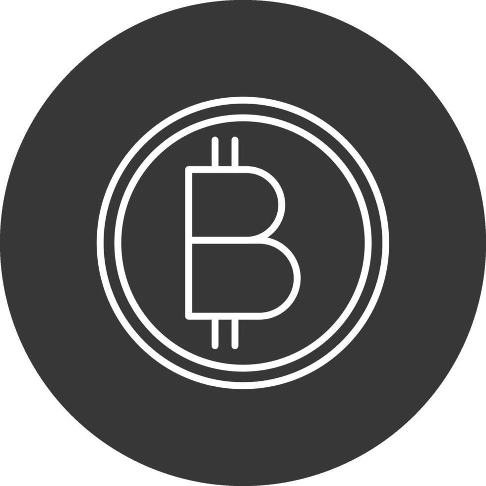 bitcoin línea invertido icono diseño vector