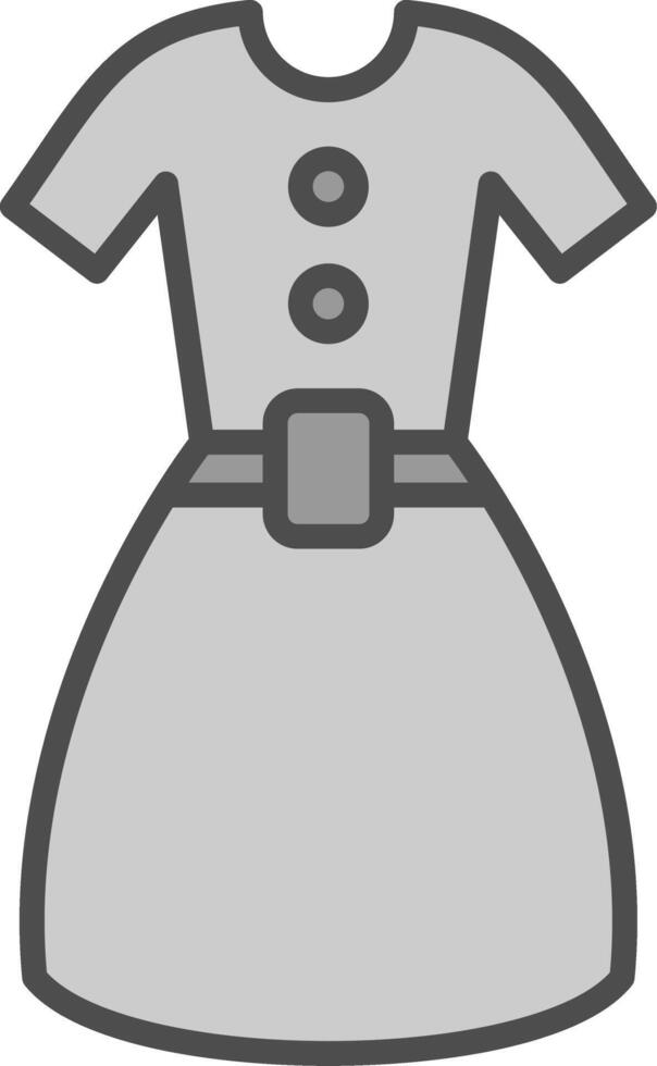 Dress Line Filled Greyscale Icon Design vector