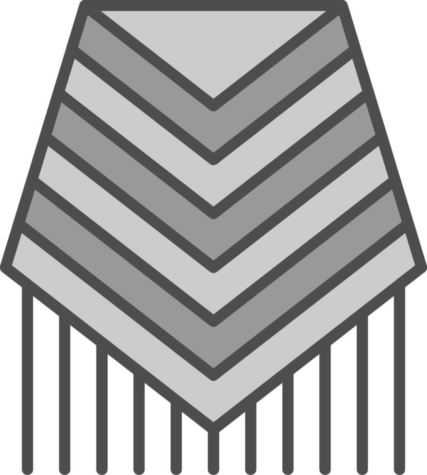 Poncho Line Filled Greyscale Icon Design vector