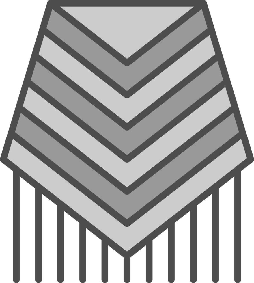 Poncho Line Filled Greyscale Icon Design vector