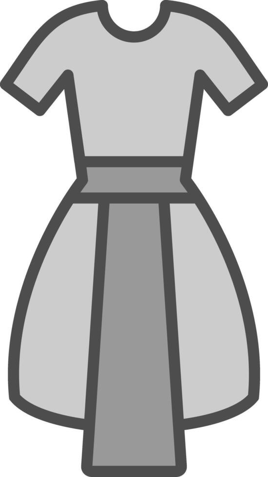 Dress Line Filled Greyscale Icon Design vector