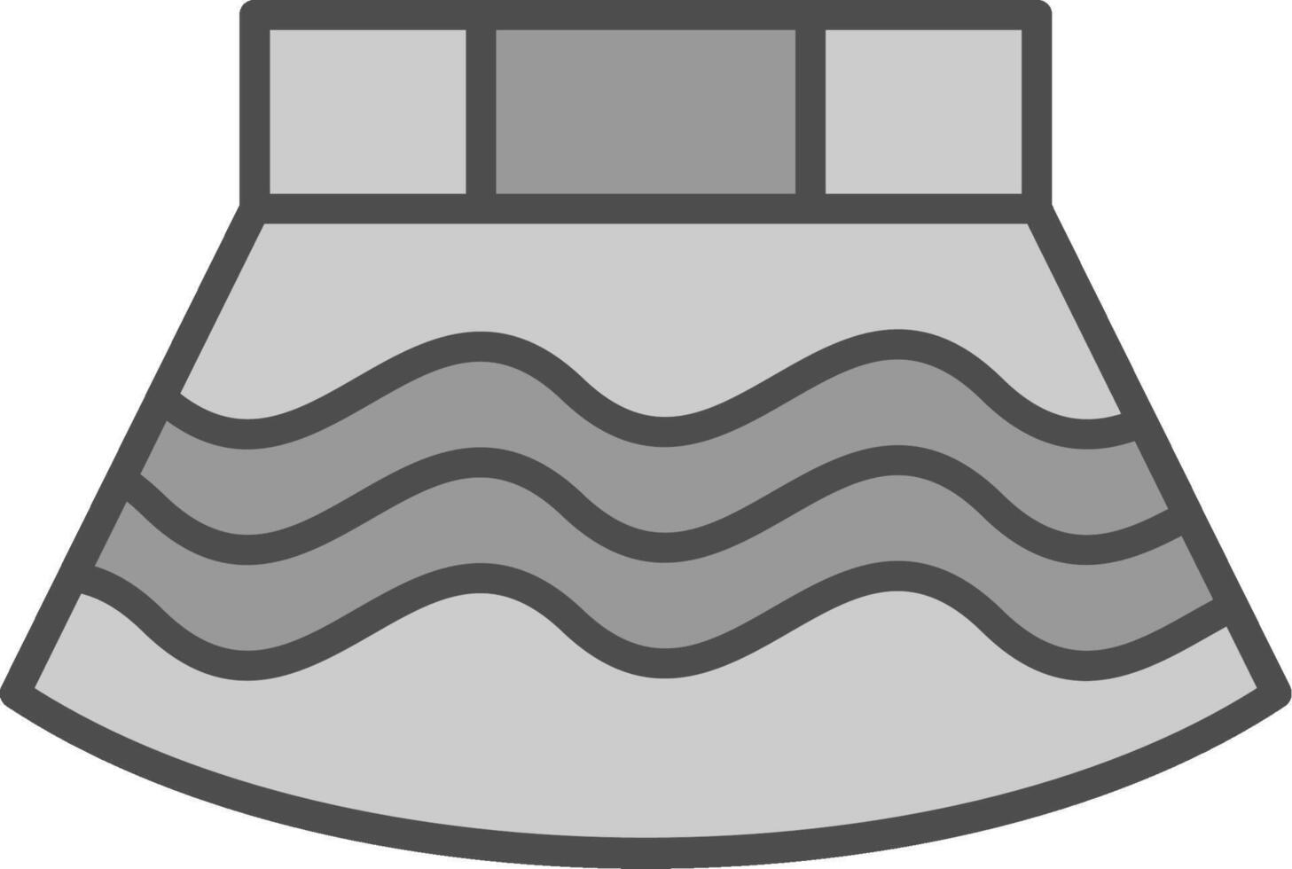 Skirt Line Filled Greyscale Icon Design vector